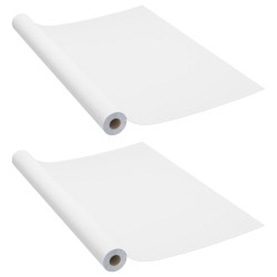 vidaXL Láminas autoadhesivas muebles 2 uds PVC blanco 500x90 cm