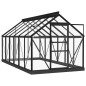 vidaXL Invernadero de vidrio gris antracita aluminio 155x298x191 cm vidaXL Invernadero de vidrio gris antracita aluminio 155x298x191 cm