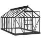 vidaXL Invernadero de vidrio gris antracita aluminio 155x298x191 cm vidaXL Invernadero de vidrio gris antracita aluminio 155x298x191 cm