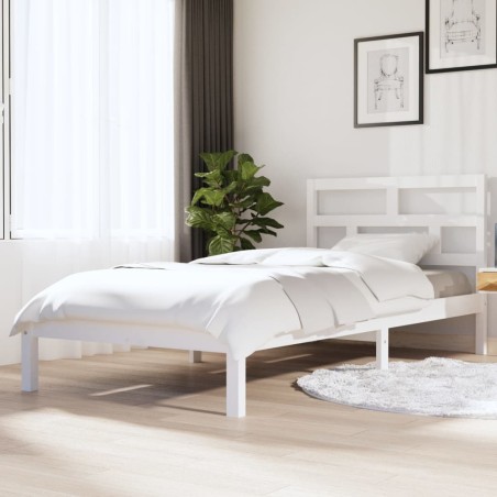 vidaXL Estructura de cama madera maciza de pino blanco 90x200 cm