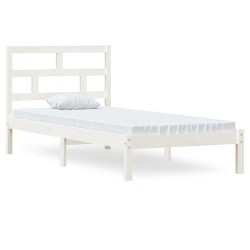 vidaXL Estructura de cama madera maciza de pino blanco 90x200 cm