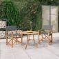 vidaXL Sillas de director 2 uds madera maciza de teca gris