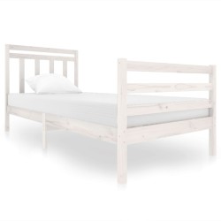 vidaXL Estructura de cama madera maciza blanca 90x200 cm