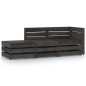 vidaXL Set de muebles de jardín 3 pzas madera de pino impregnada gris vidaXL Set de muebles de jardín 3 pzas madera de pino impregnada gris