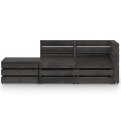 vidaXL Set de muebles de jardín 3 pzas madera de pino impregnada gris