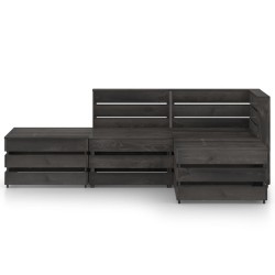 vidaXL Set de muebles de jardín 4 pzas madera de pino impregnada gris