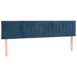 vidaXL Cabecero con LED de terciopelo azul oscuro 200x5x78/88 cm