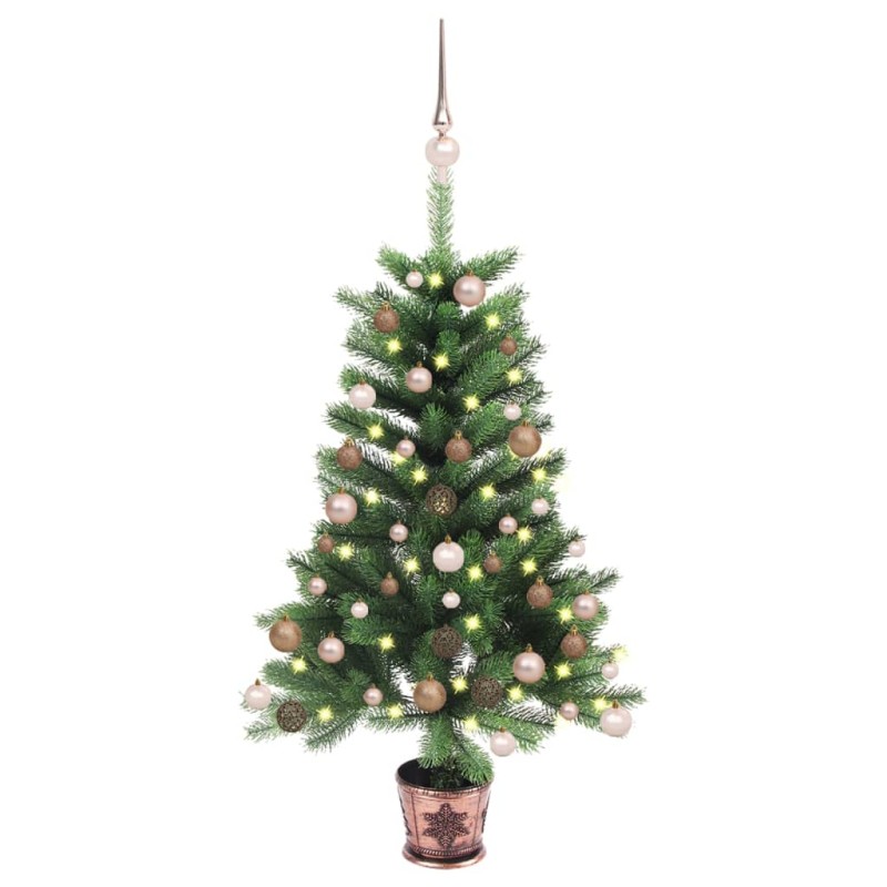 vidaXL Árbol de Navidad artificial con luces y bolas verde 65 cm vidaXL Árbol de Navidad artificial con luces y bolas verde 65 cm