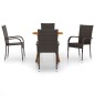 vidaXL Juego de comedor para jardín 5 piezas marrón vidaXL Juego de comedor para jardín 5 piezas marrón
