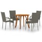 vidaXL Juego de comedor para jardín 5 piezas gris vidaXL Juego de comedor para jardín 5 piezas gris