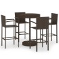 vidaXL Conjunto de bar para jardín 5 piezas ratán sintético marrón vidaXL Conjunto de bar para jardín 5 piezas ratán sintético marrón