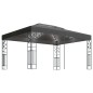 vidaXL Cenador con doble techo y tira de luces LED antracita 3x4 m