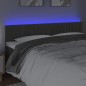 vidaXL Cabecero con LED de terciopelo gris oscuro 200x5x78/88 cm