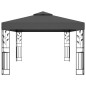 vidaXL Cenador con doble techo y tira de luces LED antracita 3x4 m