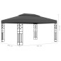 vidaXL Cenador con doble techo y tira de luces LED antracita 3x4 m