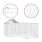 vidaXL Perrera de exterior con techo acero galvanizado plata 4x4x2,5 m vidaXL Perrera de exterior con techo acero galvanizado plata 4x4x2,5 m