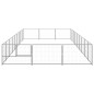 vidaXL Perrera plateada 27 m² acero