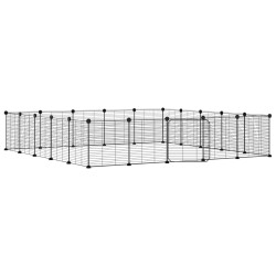 vidaXL Jaula para mascotas de 20 paneles puerta acero negro 35x35 cm