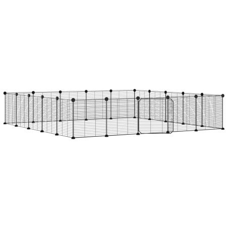 vidaXL Jaula para mascotas de 20 paneles puerta acero negro 35x35 cm