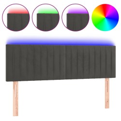vidaXL Cabecero con LED de terciopelo gris oscuro 144x5x78/88 cm