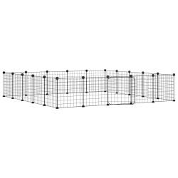vidaXL Jaula para mascotas de 20 paneles puerta acero negro 35x35 cm