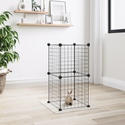 vidaXL Jaula para mascotas de 8 paneles acero negro 35x35cm