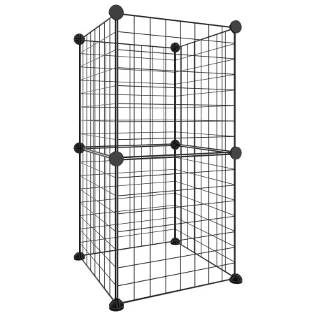 vidaXL Jaula para mascotas de 8 paneles acero negro 35x35cm