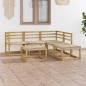 vidaXL Set de muebles de jardín 6 pzas madera de pino impregnada verde vidaXL Set de muebles de jardín 6 pzas madera de pino impregnada verde
