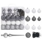 vidaXL Árbol de Navidad artificial con luces y bolas blanco 240 cm vidaXL Árbol de Navidad artificial con luces y bolas blanco 240 cm