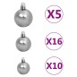 vidaXL Árbol de Navidad artificial con luces y bolas blanco 240 cm vidaXL Árbol de Navidad artificial con luces y bolas blanco 240 cm