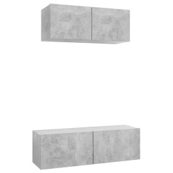 vidaXL Set de muebles de salón 2 pzas madera ingeniería gris hormigón