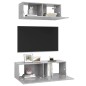 vidaXL Set de muebles de salón 2 pzas madera ingeniería gris hormigón