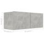 vidaXL Set de muebles de salón 2 pzas madera ingeniería gris hormigón