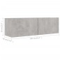 vidaXL Set de muebles de salón 2 pzas madera ingeniería gris hormigón