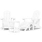 vidaXL Sillas de jardín Adirondack con reposapiés y mesa HDPE blanco vidaXL Sillas de jardín Adirondack con reposapiés y mesa HDPE blanco