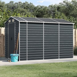 vidaXL Cobertizo de jardín acero galvanizado antracita 191x300x198 cm
