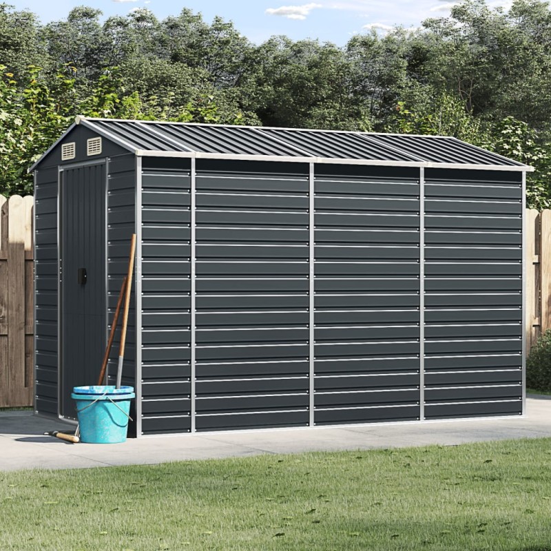 vidaXL Cobertizo de jardín acero galvanizado antracita 191x300x198 cm vidaXL Cobertizo de jardín acero galvanizado antracita 191x300x198 cm