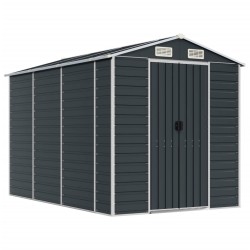 vidaXL Cobertizo de jardín acero galvanizado antracita 191x300x198 cm