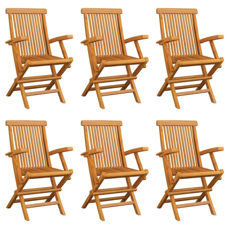 vidaXL Sillas de jardín plegables 6 unidades madera maciza de teca vidaXL Sillas de jardín plegables 6 unidades madera maciza de teca