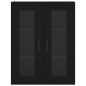 vidaXL Aparador alto madera contrachapada negro 69,5x34x180 cm
