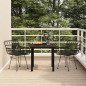 vidaXL Juego de comedor de jardín 3 piezas ratán sintético negro vidaXL Juego de comedor de jardín 3 piezas ratán sintético negro