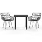 vidaXL Juego de comedor de jardín 3 piezas ratán sintético negro vidaXL Juego de comedor de jardín 3 piezas ratán sintético negro