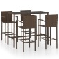 vidaXL Set de bar de jardín 5 piezas ratán sintético marrón vidaXL Set de bar de jardín 5 piezas ratán sintético marrón