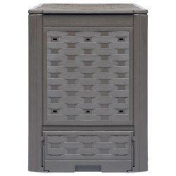 vidaXL Compostador de jardín 2 uds plástico ratán 60x60x83 cm 600 L