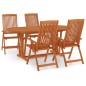 vidaXL Juego de comedor para jardín 5 pzas madera maciza de eucalipto vidaXL Juego de comedor para jardín 5 pzas madera maciza de eucalipto