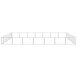vidaXL Perrera plateada 49 m² acero