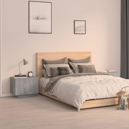 vidaXL Mesita de noche madera contrachapada gris Sonoma 100x35x40 cm