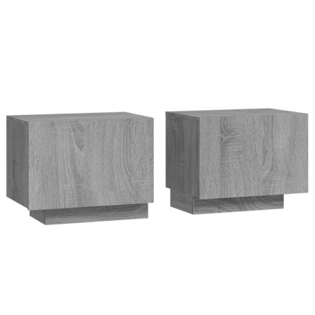 vidaXL Mesita de noche madera contrachapada gris Sonoma 100x35x40 cm