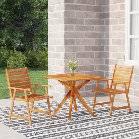 vidaXL Juego de comedor de jardín 3 piezas madera maciza de acacia