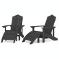 vidaXL Sillas de jardín Adirondack 2 uds con reposapiés HDPE antracita vidaXL Sillas de jardín Adirondack 2 uds con reposapiés HDPE antracita